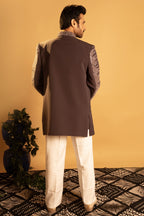 Maharana Charcoal & Black Ombre Sequin Twin Jacket Set