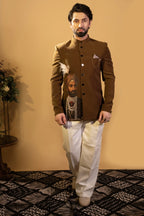 Maharana Olive Bronze Bandhgala Jodhpuri Set