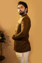 Maharana Olive Bronze Bandhgala Jodhpuri Set