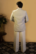 Maharana Sage Sequin Leaf Appliqué Jodhpuri Set