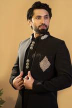 Maharana Black Silver Accent Jodhpuri 3-Piece Set