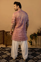 Maharana Dusty Rose Gold Buti Silk Kurta