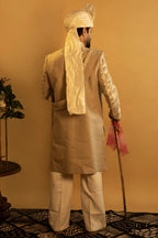Maharana Ivory Zardozi Embroidered Sherwani Set