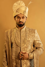 Maharana Ivory Zardozi Embroidered Sherwani Set