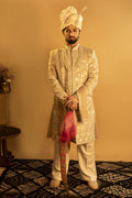 Maharana Ivory Zardozi Embroidered Sherwani Set