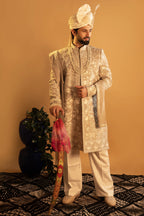 Maharana Ivory Zardozi Embroidered Sherwani Set