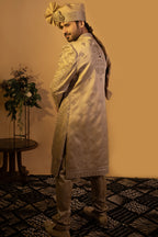 Maharana Gold & Silver Two-Tone Zari Sherwani Set