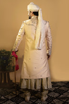 Maharana Ivory & Olive Sequin Sherwani Set