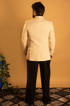 Maharana Ivory Pinstripe Double-Breasted Blazer Suit